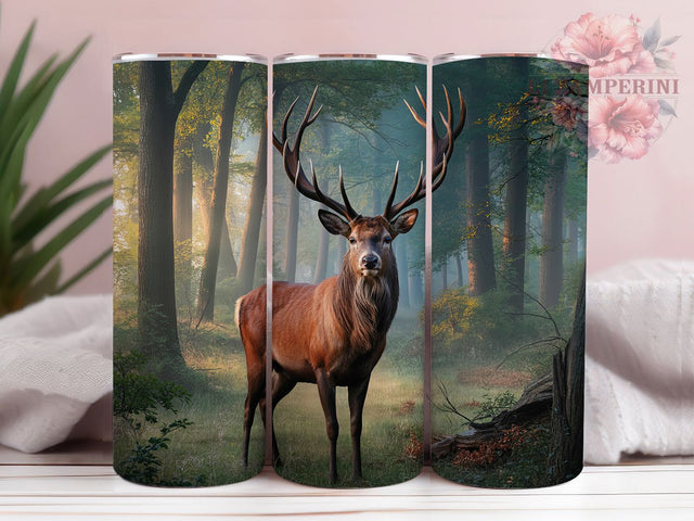 Majestic Stag Wildlife 20oz Tumbler Wrap, Proudly Standing, Wildlife Design, Deer Art, Nature Inspired, 20oz Tumbler Wrap, Sublimation PNG Sublimation Li Zamperini 