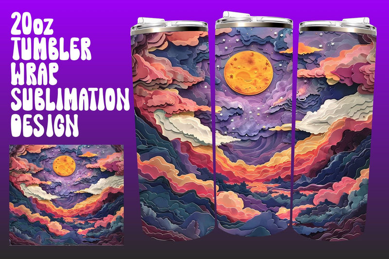 Majestic Sunrise Tumbler Wrap Sublimation Art Sublimation afrosvg 