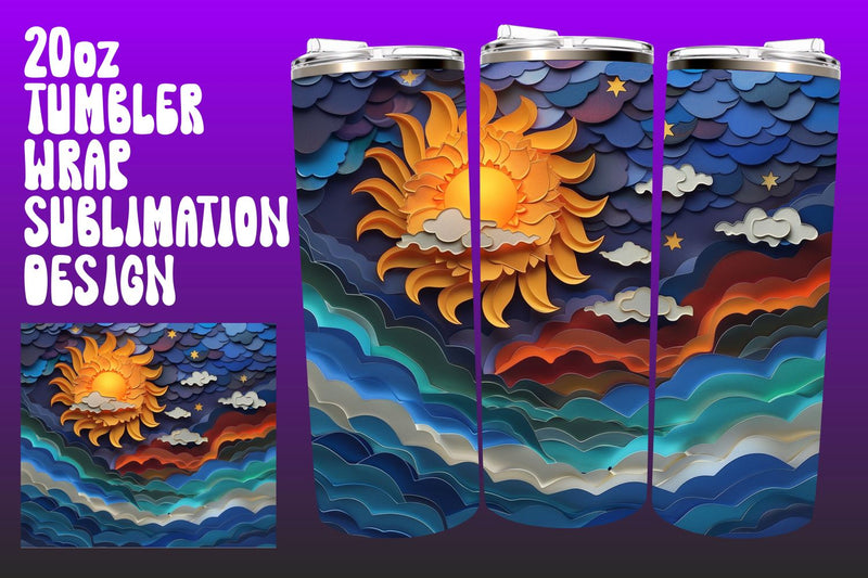 Majestic Sunrise Tumbler Wrap Sublimation Series Sublimation afrosvg 