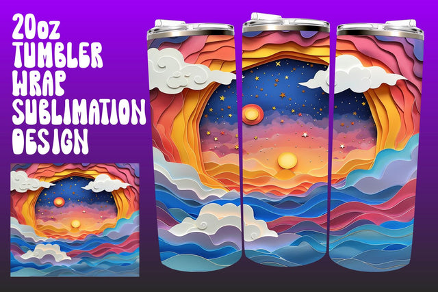 Majestic Sunset Tumbler Sublimation Artwork Sublimation afrosvg 
