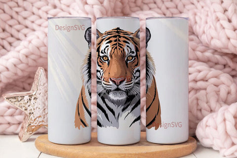 Majestic Tiger 20oz Tumbler Wrap Sublimation DesignSVG 
