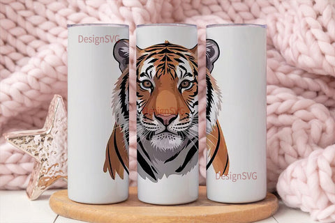 Majestic Tiger 20oz Tumbler Wrap Sublimation DesignSVG 