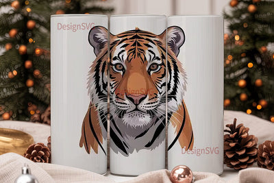 Majestic Tiger 20oz Tumbler Wrap Sublimation DesignSVG 