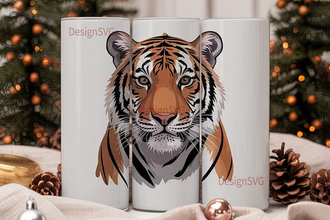 Majestic Tiger 20oz Tumbler Wrap Sublimation DesignSVG 