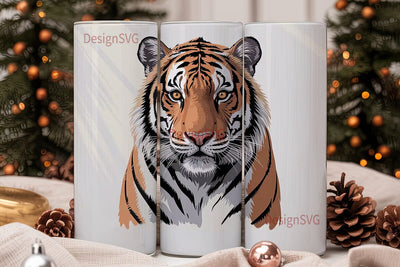 Majestic Tiger 20oz Tumbler Wrap Sublimation DesignSVG 