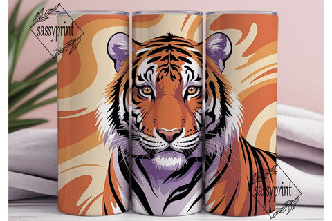 Majestic Tiger 20oz Tumbler Wrap Sublimation sassyprint 