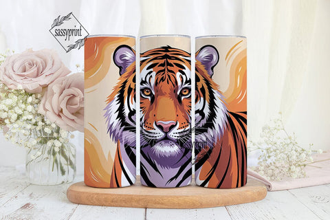 Majestic Tiger 20oz Tumbler Wrap Sublimation sassyprint 