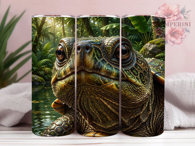 Majestic Turtle Wildlife 20oz Tumbler Wrap, Wildlife Design, Textured Art, Turtle Face, Nature Inspired, 20oz Tumbler Wrap, Sublimation PNG Sublimation Li Zamperini 