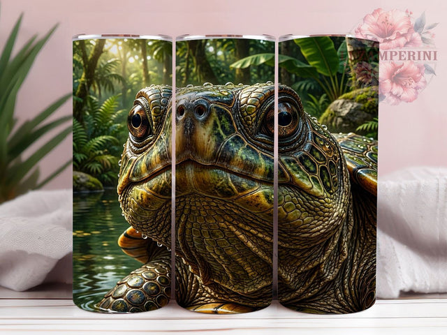 Majestic Turtle Wildlife 20oz Tumbler Wrap, Wildlife Design, Textured Art, Turtle Face, Nature Inspired, 20oz Tumbler Wrap, Sublimation PNG Sublimation Li Zamperini 