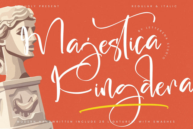 Majestica Kingdera - Modern Handwritten Font Letterena Studios 