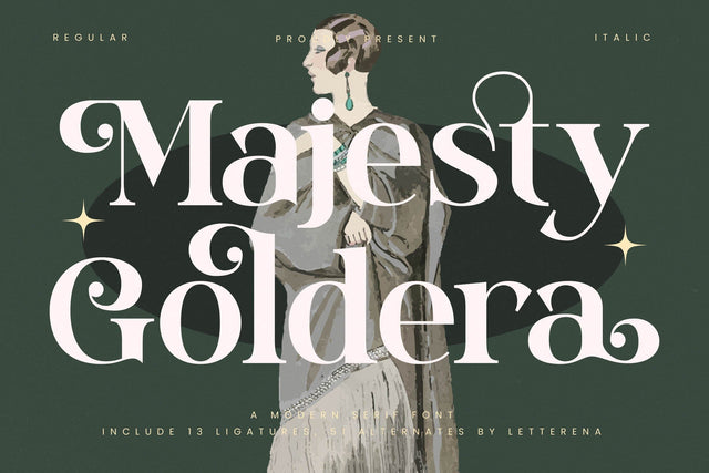 Majesty Goldera - Modern Serif Font Font Letterena Studios 