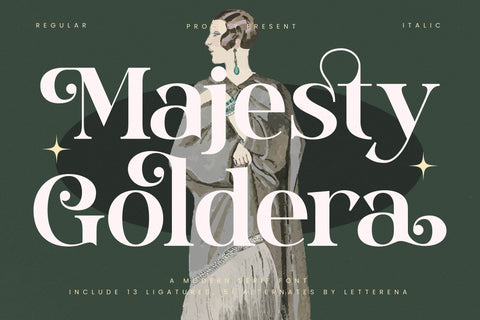Majesty Goldera - Modern Serif Font Font Letterena Studios 