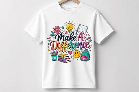 Make A Difference Teacher PNG | Inspirational Sublimation Design SVG BillahCrafts 