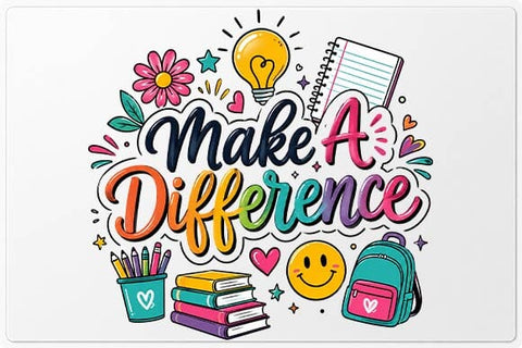 Make A Difference Teacher PNG | Inspirational Sublimation Design SVG BillahCrafts 