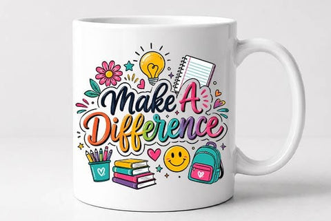 Make A Difference Teacher PNG | Inspirational Sublimation Design SVG BillahCrafts 