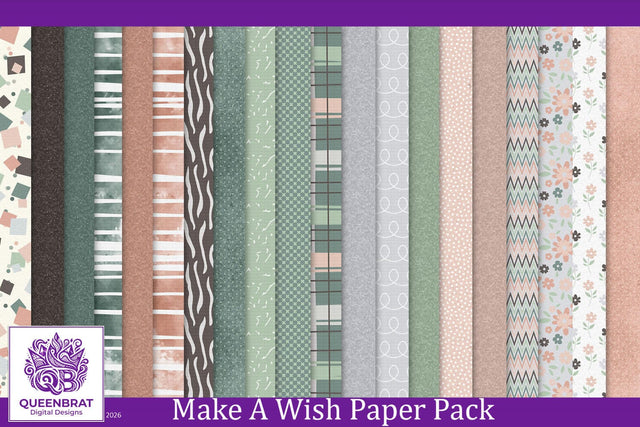 Make A Wish Papers Digital Pattern QueenBrat Digital Designs 