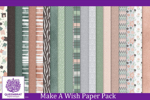 Make A Wish Papers Digital Pattern QueenBrat Digital Designs 