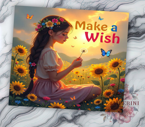 Make a Wish Tumbler, Inspirational Tumbler, 20oz Sublimation, PNG Tumbler, Positive Quotes, Motivational Design, Self Love Tumbler, Dream Big Design Sublimation Li Zamperini 