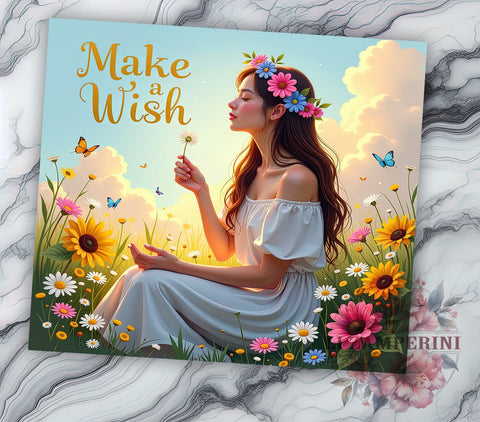 Make a Wish Tumbler, Inspirational Tumbler, 20oz Sublimation, PNG Tumbler, Positive Quotes, Motivational Design, Self Love Tumbler, Dream Big Design Sublimation Li Zamperini 