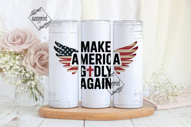 Make America Godly 20oz Tumbler Wrap Sublimation sassyprint 