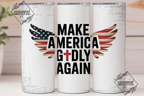 Make America Godly 20oz Tumbler Wrap Sublimation sassyprint 