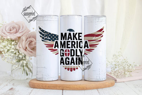 Make America Godly 20oz Tumbler Wrap Sublimation sassyprint 