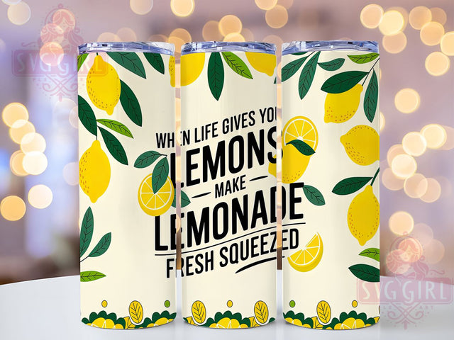 Make Lemonade Bright Citrus Tumbler, Make Lemonade Wrap, Fresh Squeezed Lemon Tumbler, 20oz Citrus Sublimation, Inspirational Lemon Quote Tumbler, Summer Lemonade Tumbler, Bright Yellow Tumbler Sublimation SvggirlplusArt 