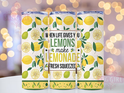 Make Lemonade Bright Citrus Tumbler, Make Lemonade Wrap, Fresh Squeezed Lemon Tumbler, 20oz Citrus Sublimation, Inspirational Lemon Quote Tumbler, Summer Lemonade Tumbler, Bright Yellow Tumbler Sublimation SvggirlplusArt 