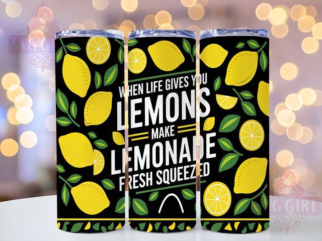 Make Lemonade Bright Citrus Tumbler, Make Lemonade Wrap, Fresh Squeezed Lemon Tumbler, 20oz Citrus Sublimation, Inspirational Lemon Quote Tumbler, Summer Lemonade Tumbler, Bright Yellow Tumbler Sublimation SvggirlplusArt 