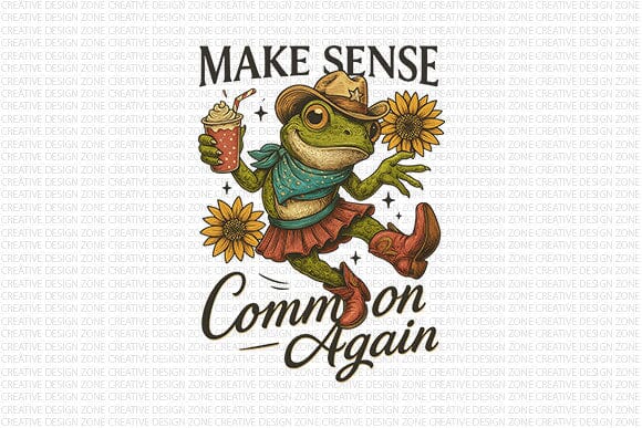 Make Sense Common Again PNG Funny Frog Sarcasm Design SVG BillahCrafts 