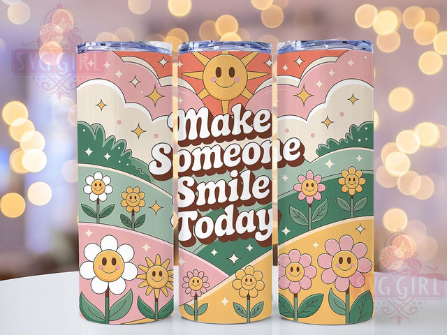 Make Someone Smile 20oz Tumbler, Affirmation Tumbler, Motivational Wrap, Positive Quote PNG, Sublimation Design, 20oz Tumbler Wrap, Inspirational Cup Design Sublimation SvggirlplusArt 