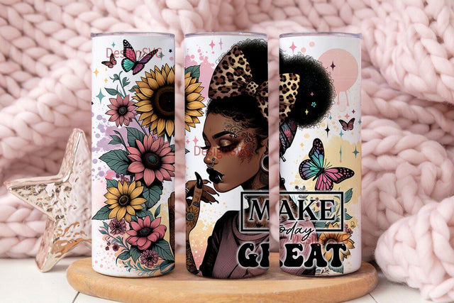 Make Today Great 20 oz Skinny Tumbler Sublimation Design Digital Download PNG, Daily Affirmation Tumbler Wrap Design Sublimation DesignSVG 