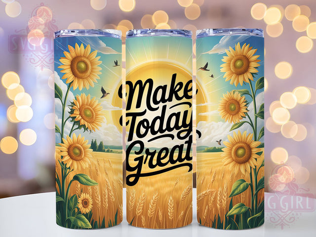 Make Today Great 20oz Tumbler, Affirmation Tumbler, Motivational Wrap, Positive Quote PNG, Sublimation Design, 20oz Tumbler Wrap, Inspirational Cup Design Sublimation SvggirlplusArt 