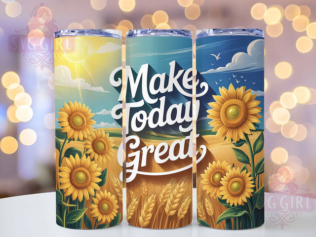 Make Today Great 20oz Tumbler, Affirmation Tumbler, Motivational Wrap, Positive Quote PNG, Sublimation Design, 20oz Tumbler Wrap, Inspirational Cup Design Sublimation SvggirlplusArt 