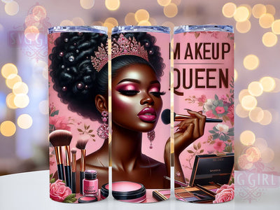 Make Up Queen 20oz Tumbler Wrap Sublimation Design, Straight Tapered Tumbler Wrap, Cosmetic Beautiful Tumbler Png, Instant Digital Download Sublimation SvggirlplusArt 