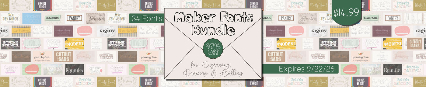 Maker Fonts for Engraving, Drawing & Cutting [Reg $518.74] 97% Off
