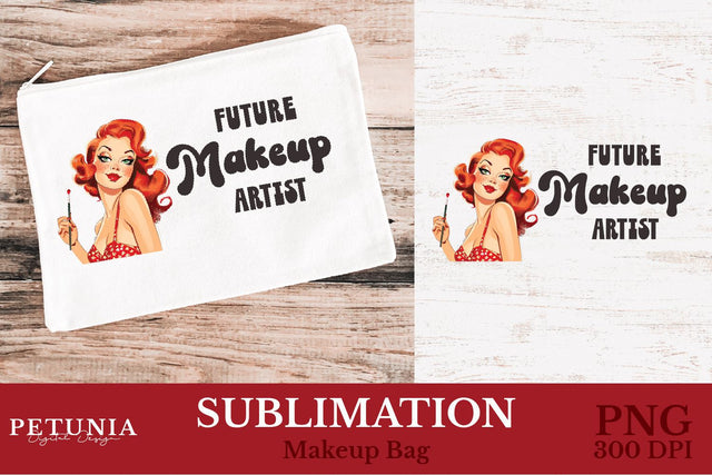 Makeup Artis PNG | Makeup Bag Sublimation Design Sublimation Petunia Digital Design 