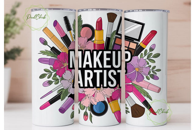 Makeup Artist 20oz Tumbler Wrap Sublimation PixelChick 
