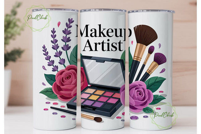 Makeup Artist 20oz Tumbler Wrap Sublimation PixelChick 