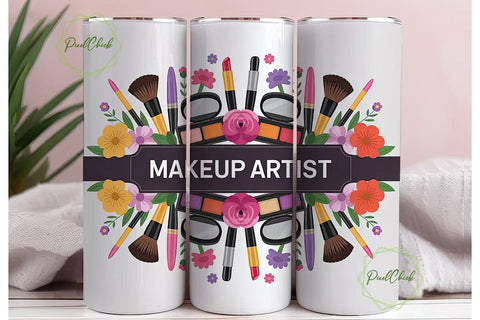 Makeup Artist 20oz Tumbler Wrap Sublimation PixelChick 