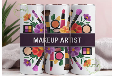 Makeup Artist 20oz Tumbler Wrap Sublimation PixelChick 