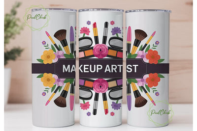 Makeup Artist 20oz Tumbler Wrap Sublimation PixelChick 