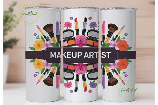 Makeup Artist 20oz Tumbler Wrap Sublimation PixelChick 