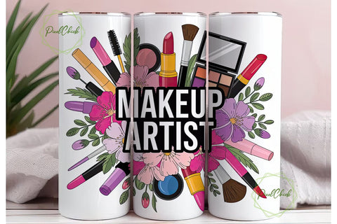 Makeup Artist 20oz Tumbler Wrap Sublimation PixelChick 