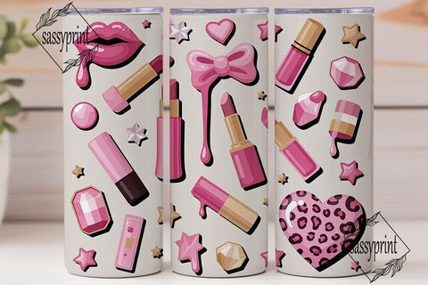 Makeup Glam 20oz Tumbler Design Sublimation sassyprint 