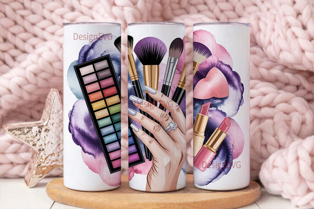 Makeup Glam 20oz Tumbler Wrap Sublimation DesignSVG 