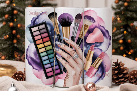 Makeup Glam 20oz Tumbler Wrap Sublimation DesignSVG 