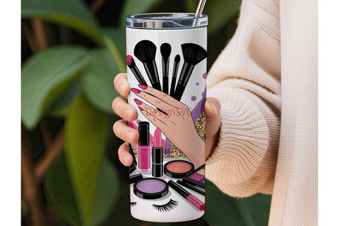 Makeup Glam 20oz Tumbler Wrap Sublimation DesignSVG 
