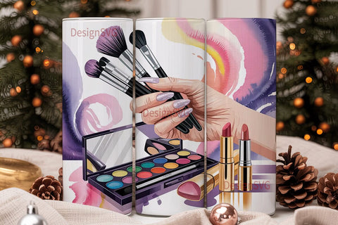 Makeup Glam 20oz Tumbler Wrap Sublimation DesignSVG 