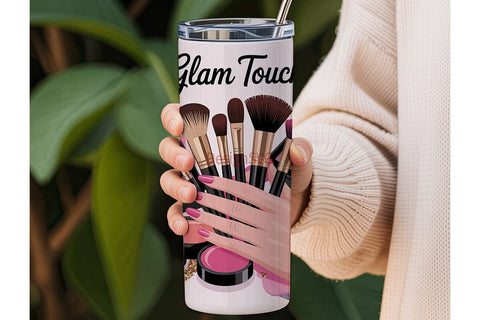 Makeup Glam 20oz Tumbler Wrap Sublimation DesignSVG 